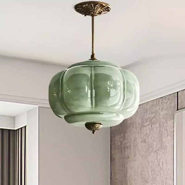 Celeste Antique Brass Semi-Flush Mount Pendant Light