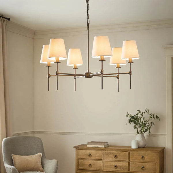 Ethan Modern Linear Brass 6-Light Chandelier